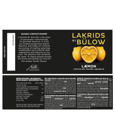 LAKRIDS BY B LOW L mon 295g - Salty Liquorice in White Chocolate with Lemon Cream & Vanilla - International Shipping Available - Buy Online on GoSupps.com