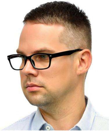 Shop Fashionable Mini Anti-Blue Light Reading Glasses | Transparent Frame Free Case 2.0 Diopters for Men - Buy Online on GoSupps.com