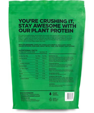 Ben Coomber Chocolate Salted Caramel Vegan Organic Protein Powder | 1kg | 33 Servings | Low-Calorie Plant-Based Formula - Buy Online on GoSupps.com