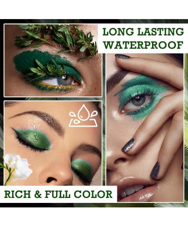 Green Glitter Eyeshadow Palette 9 Colors Matte Waterproof Eyeshadow Makeup Pallete Blendabale Long Lasting Highly Pigmented Shimmer Eye Shadow Palette Green Christmas Party Halloween Daily Makeup - Buy Online on GoSupps.com