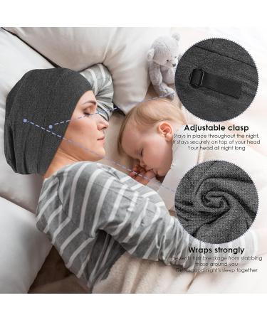 Silk Bonnet Sleep Cap with Satin Lining for Medium Curly Hair - Grey - Buy Online on GoSupps.com