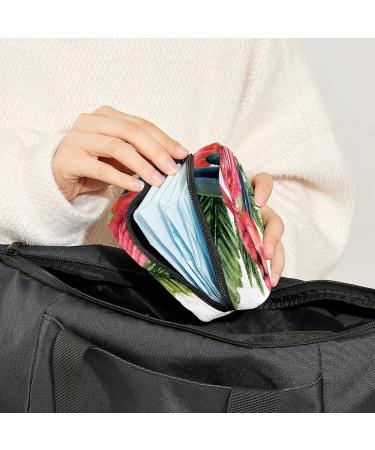 GIAPB Period Bag - Sanitary Napkin Storage & Travel Makeup Pouch - Bird Rose Flower Color - Buy Online on GoSupps.com