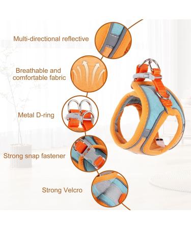 Kcysta Cat Harness and Lead Set Escape Proof Cat Vest Harness and Leash Set Adjustable Cat Harness Escape Proof with Reflective Strip for Outdoor Walking Training (Orange S) - Buy Online on GoSupps.com