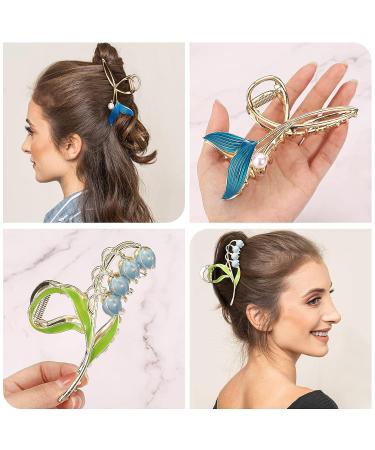 Noverlife 6PCS Metal Flower Hair Claw Clips - Non-Slip Floral Barrettes with Various Designs - Strong Hold for Thick & Thin Hair - Buy Online on GoSupps.com