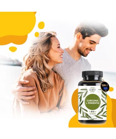 Turmeric and black pepper | 120 Capsules. Anti-inflammatory and natural antioxidant. High concentration BIO ingredients (Curcumin+Piperine) Natural No Additives Max Dose 1425 mg - Buy Online on GoSupps.com