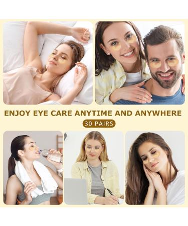 24k Gold Vitality-Fill Eye Patches - Anti-Aging Hydra-Gel for Puffiness Dark Circles & Bags | Boost Lift & Firm - 30 Pairs of Pure Luxury Gold Patches - Buy Online on GoSupps.com