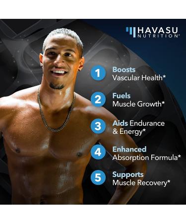 Havasu Nutrition L-Arginine: Nitric Oxide Booster for Endurance & Circulation | Vascular Growth Protein Builder Supplement - 3.7oz - Buy Online on GoSupps.com