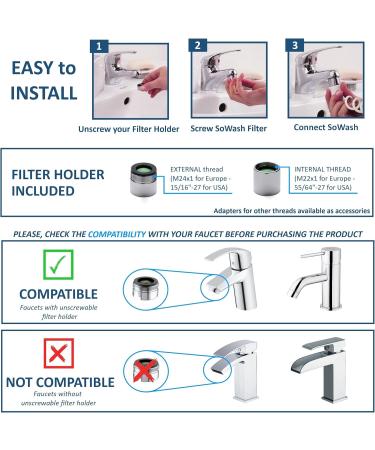 Buy SOWASH Travel Water Flosser - Non-Electric Faucet Oral Irrigator with Vortice Tip & Travel Adapter | Ideal for Dental Hygiene | Italian Quality - Buy Online on GoSupps.com