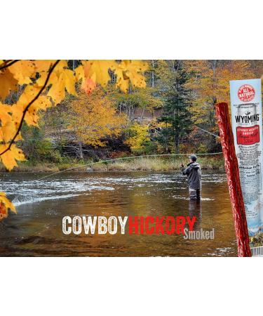 Wyoming Grass Fed Beef Sticks - Cowboy Hickory Smoke Flavor - Pack of 24 - Nitrate Free, No Artificial Ingredients, Clean Tasty Snacks - Individually Wrapped Angus Beef Sticks - Buy Online on GoSupps.com