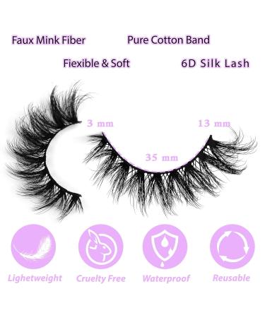Gmagictobo Mink Cat Eye Fluffy False Eyelashes - D Curl Russian Strip Lashes (8 Pairs) | Soft Wispy Multipack for Stunning Eyes - Buy Online on GoSupps.com
