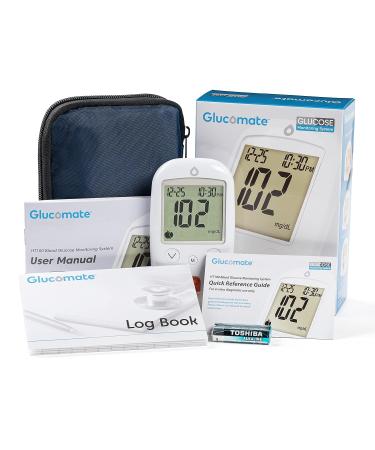 Glucose Monitor Kit | Blood Sugar Test Kit with Test Strips & Lancets for Diabetes Testing - Glucomate Blood Glucose Monitor with 100 Strips & 100 Lancets - Buy Online on GoSupps.com