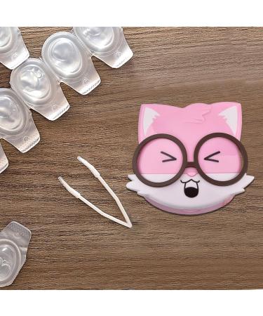 Yiurse Portable Cartoon Contact Lens Case - Travel Accessories for Eye Care - Pink Animal Design - Buy Online on GoSupps.com