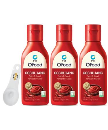 Daesang O'Food Gochujang Sauce 300g Pack of 3 with World Food Shop Scoop - Korean Red Pepper Paste Versatile Cooking Essential Convenient Pack World Food Shop Scoop for Precise Measurements