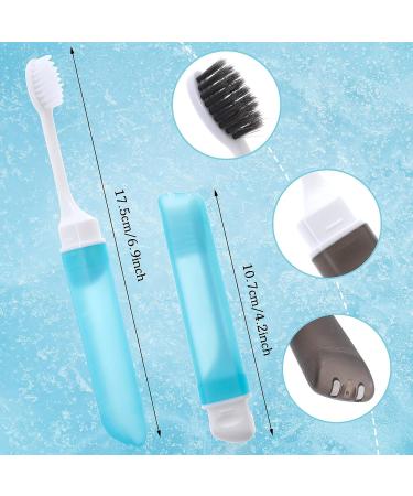 Prasacco 5-Piece Travel Toothbrush Set - Foldable Mini Soft Toothbrushes for Travel Camping & Business Trips | Portable & Stylish (Pink Blue Yellow Green Black) - Buy Online on GoSupps.com