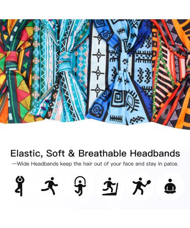 Yeshan African Headbands for Women - Wide Boho Headwraps Pack of 8 - Non Slip Turban for Hair - Perfect for Sports, Yoga, and Workouts - Buy Online on GoSupps.com