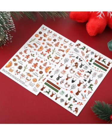 10 Sheets Christmas Nail Stickers Self-Adhesive Christmas Nail Decals Snowflake Santa Claus Reindeer Snowman Nail Art Stickers for Women Girls Holiday Nail Art Decoration Accessories - Buy Online on GoSupps.com