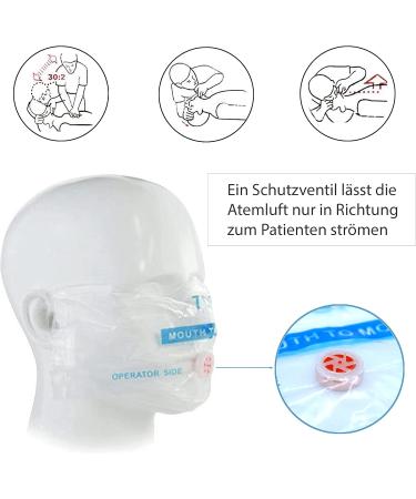 mantuuu CPR Ventilation Mask Set of 2 | Essential First Aid Kit with Disposable Gloves & Key Ring Carabiner - International Shipping Available - Buy Online on GoSupps.com