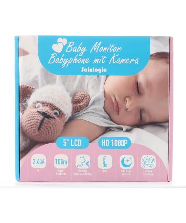 Sainlogic 1080p FHD Video Baby Monitor with 5 LCD Display | Night Vision Temperature Alarm & Intercom | Ideal for International Shipping - Buy Online on GoSupps.com