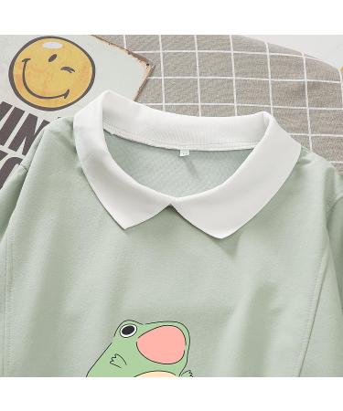 KIEKIECOO Cute Aesthetic Frog Sweatshirt for Teen Girls | Kawaii Cartoon Graphic Hoodie | Green Medium - Buy Online on GoSupps.com
