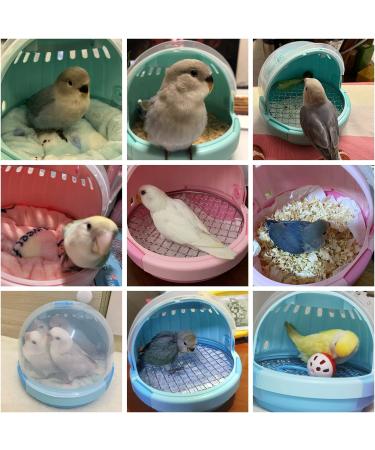 Portable Bird Carrier with Handle - Lightweight & Transparent Parrot Suitcase for Parakeet, Macaw, Cockatiels - Breathable Warm Nest Bed - Blue - Buy Online on GoSupps.com