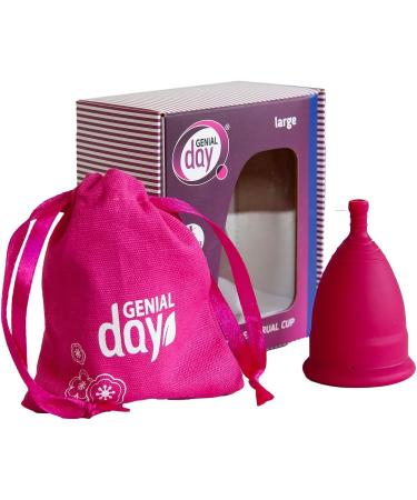 Genial Day Large Menstrual Cup for Comfortable Flow | Eco-Friendly & Reusable - Buy Online - Buy Online on GoSupps.com