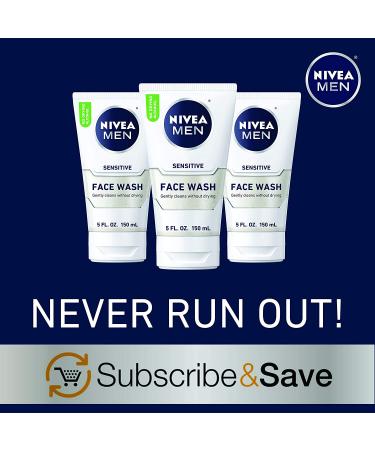 Nivea Men Sensitive Face Wash 5 fl oz | Soothing Formula for All Skin Types - Buy Online on GoSupps.com
