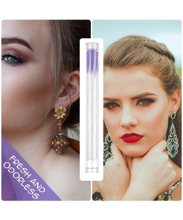 180-Piece Earrings Hole Cleaner Kit - Rose Fragrance, Odor Removal, Ear Care, Piercing Floss, Disposable Aftercare, Purple - Buy Online on GoSupps.com