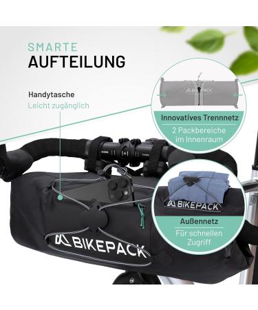 100% Waterproof Bike Pack Handlebar Bag | Ideal for eBike Racing & Gravel Bikes - Premium Quality Bicycle Pocket Accessories - Buy Online on GoSupps.com