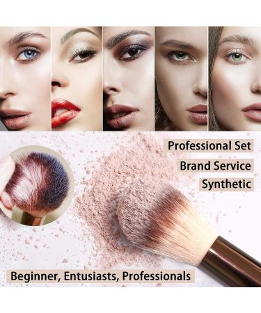 ZOREYA 15-Piece Professional Makeup Brush Set - Synthetic Brushes for Foundation, Concealer, Eyeshadow, and Blush - Champagne Gold - Buy Online on GoSupps.com
