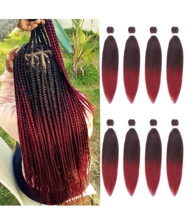 Xtrend 20 Inch EZ Braids 8Packs Ombre Bungundy Pre-Stretched Easy Braiding Hair Extensions Itch Free Hot Water Setting Synthetic Fiber Hair Extensions 1B900# 20 Inch (Pack of 8) 1B900# - Buy Online on GoSupps.com