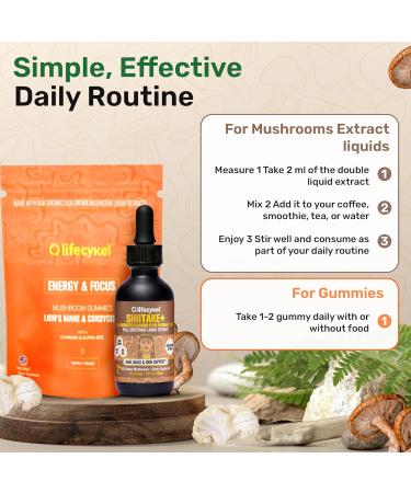 Life Cykel Premium Mushroom Extract Liquid Bundle Lion s Mane Cordyceps Reishi Chaga Turkey Tail & Shiitake (1oz Each) with Included Energy Gummies (10-Count) for Vitality & Mental Clarity - Buy Online on GoSupps.com