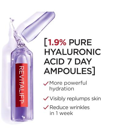 L'Oreal Paris Revitalift Derm Intensives Hyaluronic Acid Serum Ampoules | Anti-Aging Skin Replumping - 7 Day Boost (Pack of 7 - Buy Online on GoSupps.com