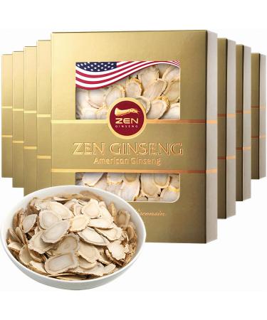8 Boxes of American Wisconsin Ginseng Slice (4oz/Box) 32oz Total Performance & Mental Health for Men & Women