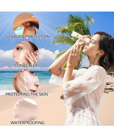 2Pcs Tinted Sunscreen for Face SPF 50, Universal Tinted Moisturizer SPF50 PA+++, Protector Solar Con Color, Hydrating Sun Essence Face Sunscreen, Non-Sticky, Long Lasting Protection, sunscreen Against - Buy Online on GoSupps.com