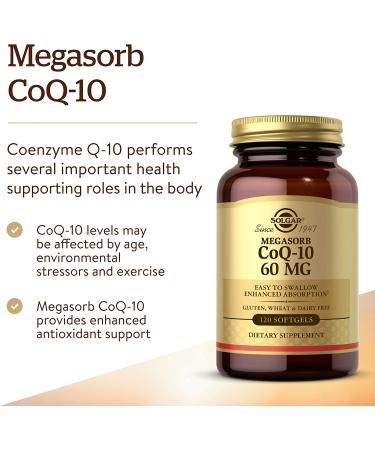 Solgar Megasorb CoQ-10 60 mg - 120 Softgels | Heart Health & Energy Support - Buy Online on GoSupps.com