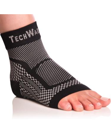 TechWare Pro Ankle Brace Compression Sleeve - Achilles Tendonitis Relief, Plantar Fasciitis Support, Heel Spur Pain Reduction - Sports Injury Recovery - Black L XL - Buy Online on GoSupps.com