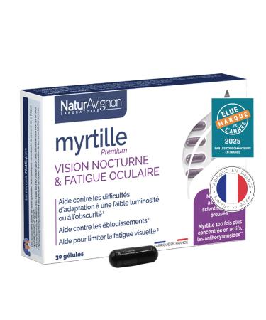 NaturAvignon Blueberry Laboratory | Night Vision and Eye Strain | Scientifically Proven Effectiveness | Highly Concentrated in Active | Made in France | 30 Capsules (1 Month)