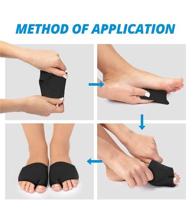 Metatarsal Sleeve with Gel Pads - 4 Pieces for Metatarsalgia, Neuroma, Calluses - Black - Women Men - Buy Online on GoSupps.com