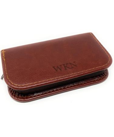Personalised Male Travel Brown PU Leather Manicure Grooming Gift Set - Engraved Mens Gift - Buy Online on GoSupps.com