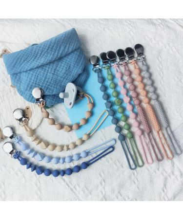 Kowlone Dummy Clips Boys Girls Silicone Soother Pacifier Chain Flexible Binky Holder Set with Texture for Teething Baby Unisex Newborn Dummies 1-Piece Design(Moss Green Beige) A: Beige Oatmeal - Buy Online on GoSupps.com
