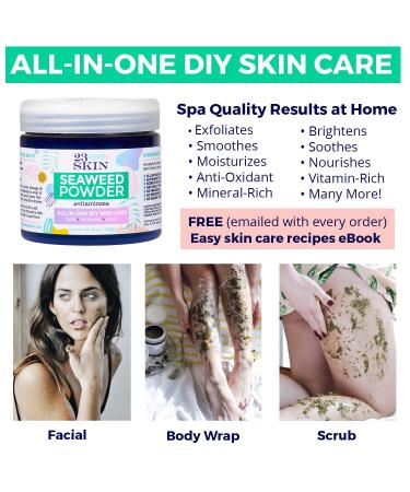 Organic Seaweed Kelp Powder Scrubs & Facials - Nourish & Revitalize Skin - 100% USDA Organic Marine Skin Care Non-GMO Sustainably Harvested - 14.10oz - Buy Online on GoSupps.com