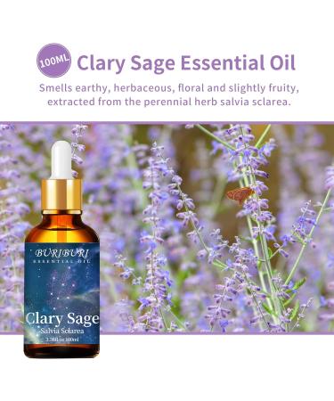 Clary Sage Essential Oil 100ML Mother's Day Gifts Set 100% Pure Undiluted Aromatherapy Clary Sage Oil 3.38fl.oz for Soap Candle Making Massage Diffuser Humidifier BR-Clary Sage 100.00 ml (Pack of 1) - Buy Online on GoSupps.com