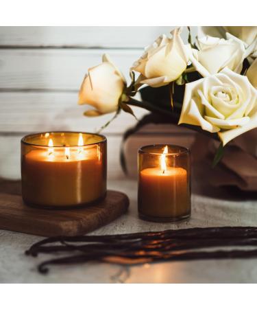 Cedarwood Nutmeg & Lavender Essential Oil Beeswax Candle | Bluecorn Beeswax Botanica | 8 oz Blown Glass Jar - International Shipping Available - Buy Online on GoSupps.com