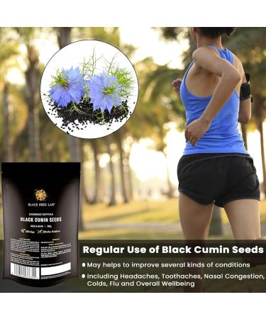 Luxurious Black Cumin Seeds 500g - Sourced Eqyptian Nigella Sativa Seeds | Packed in Refillable Pouch - Improve Overall Wellbeing | Made by BLACK SEED LAB in UK - Buy Online on GoSupps.com