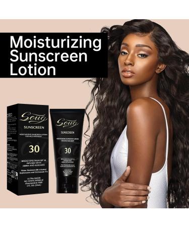 Moisturizing Sunscreen for Dark Skin | SPF 30 | Sunscreen Black Girl (2 Fl. Oz) - No White Residue - Buy Online on GoSupps.com