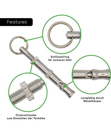 Aribari Professional Dog Training Pipes - 2 Adjustable Pitch Brass Whistles for Educating Dogs - Silver - Buy Online on GoSupps.com