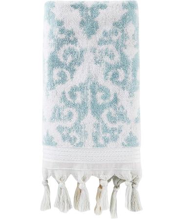 SKL Home Mirage Fringe Turkish Cotton Hand Towel Set - Aqua (Set of 2) - Buy Online on GoSupps.com