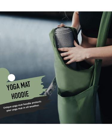 RIMSports XL Hoodie Yoga Mat Bag with Strap - Olive Green Yoga Gym Bag with Mat Holder - Buy Online on GoSupps.com
