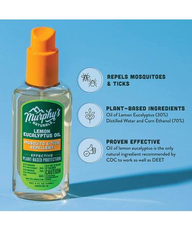 Murphy's Naturals Lemon Eucalyptus Oil Insect Repellent Spray | DEET-Free, Plant-Based Formula | Mosquito & Tick Repellent | 4oz Pump Spray (2 Pack) - Buy Online on GoSupps.com