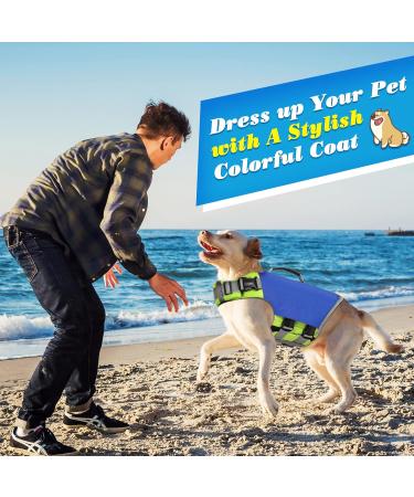 Vavopaw Dog Life Jacket - Reflective Adjustable Swimming Vest for Dogs | Heavy Buoyancy & Rescue Handle | Dark Brown & Dark Blue - Buy Online on GoSupps.com